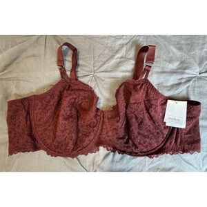 Women's Auden Berry Red Lace Unlined Comfort Wire 46C New With Tags